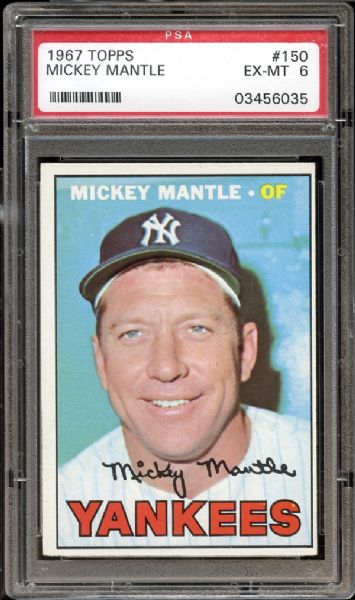 1967 Topps #150 Mickey Mantle PSA 6 EX/MT