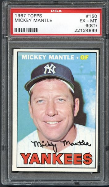 1967 Topps #150 Mickey Mantle PSA 6(ST) EX/MT
