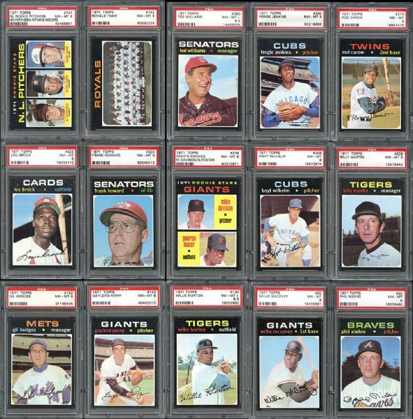 1971 Topps Baseball Group of 383 PSA Graded Cards-High Grade