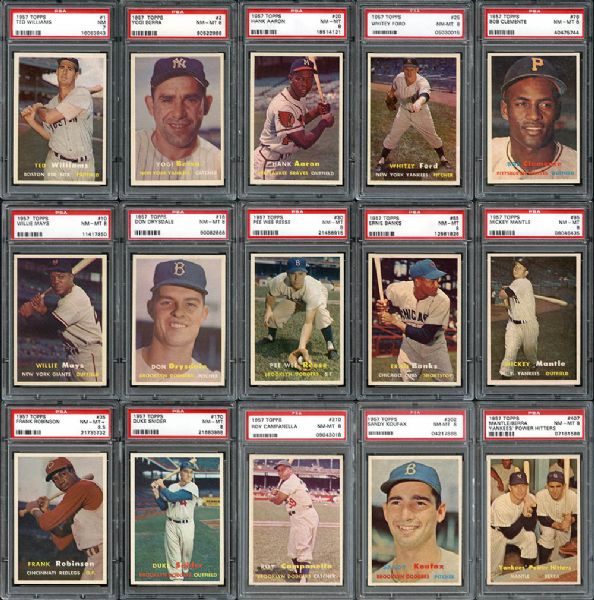 1957 Topps Baseball High Grade Near Complete Set (406/407)