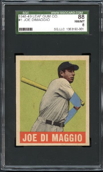 1948-49 Leaf #1 Joe DiMaggio SGC 88 NM/MT 8