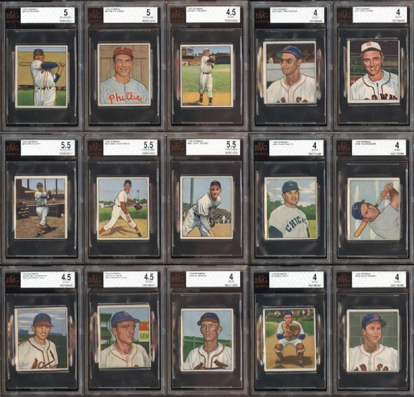 1950 Bowman Group of (15) All BVG Graded