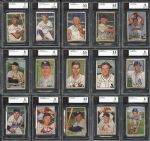 1952 Bowman Group of (15) All BVG Graded