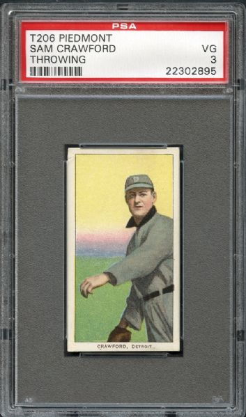 1909-11 T206 Sam Crawford Throwing PSA 3 VG