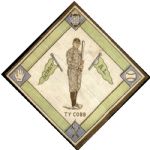 1914 B18 Blanket Ty Cobb White Infield