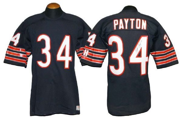 Circa 1985 Walter Payton Chicago Bears Game-Used and Signed Jersey- (1984-86 Wilson Tag Style) MEARS, PSA/DNA