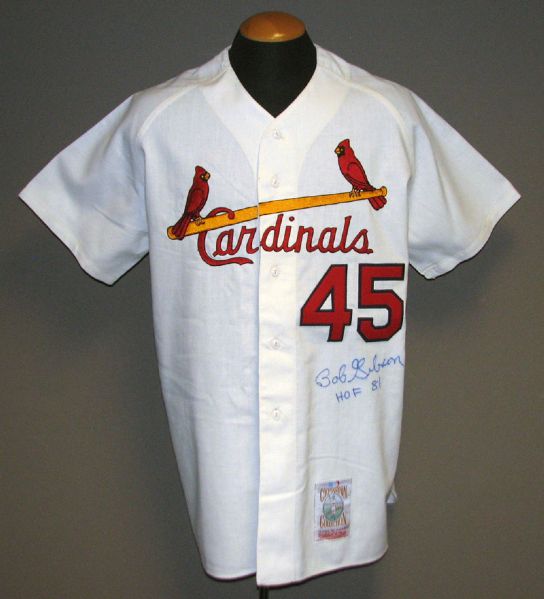 Bob Gibson Signed Mitchell and Ness 