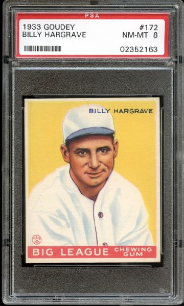 1933 Goudey #172 Billy Hargrave PSA 8 NM/MT