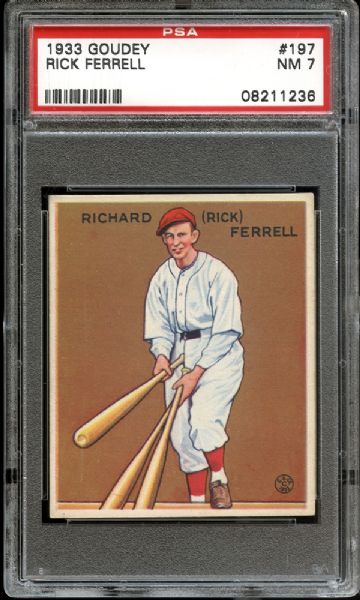 1933 Goudey #197 Rick Ferrell PSA 7 NM