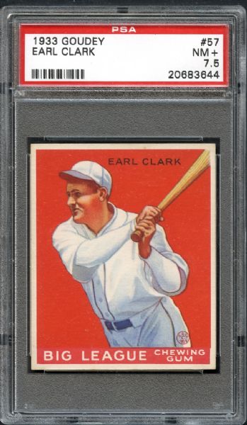 1933 Goudey #57 Earl Clark PSA 7.5 NM+