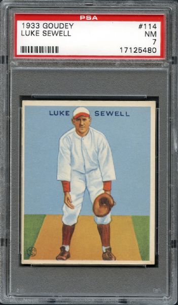 1933 Goudey #114 Luke Sewell PSA 7 NM