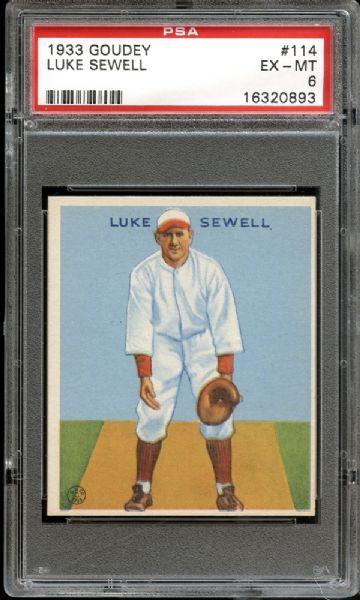 1933 Goudey #114 Luke Sewell PSA 6 EX/MT