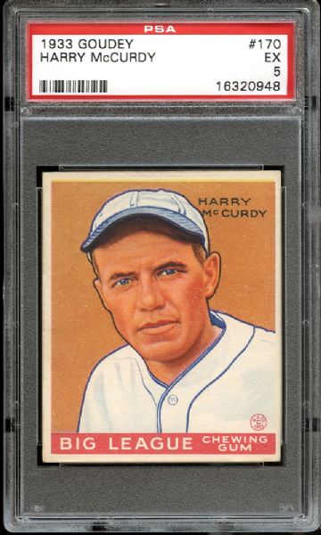 1933 Goudey #170 Harry McCurdy PSA 5 EX