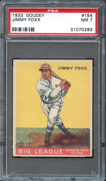1933 Goudey #154 Jimmy Foxx PSA 7 NM