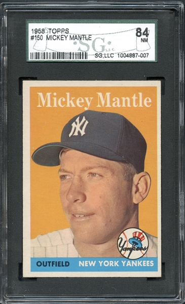 1958 Topps #150 Mickey Mantle SGC 84 NM