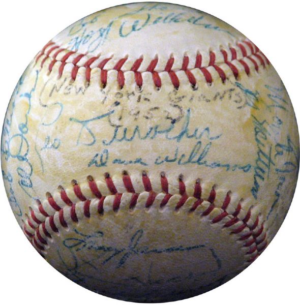 1952 New York Giants Team-Signed ONL (Giles) Ball with (29) Signatures 
