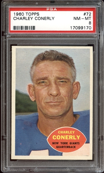 1960 Topps #72 Charley Conerly PSA 8 NM/MT