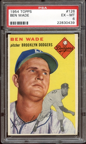 1954 Topps #126 Ben Wade PSA 6 EX/MT
