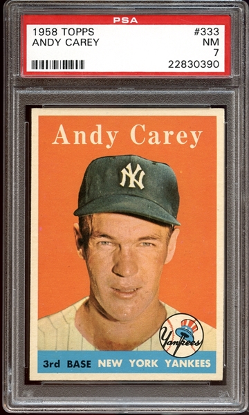 1958 Topps #333 Andy Carey PSA 7 NM