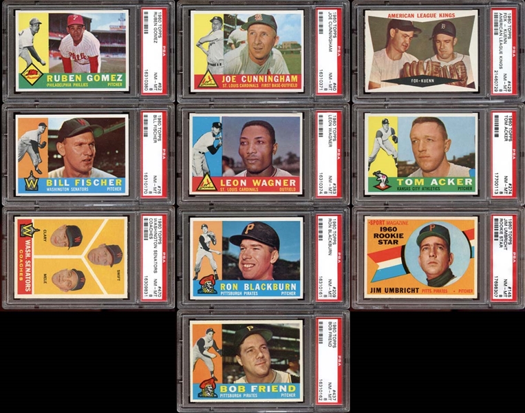 1960 Topps Group of (10) All PSA 8 NM/MT