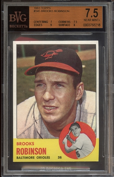 1963 Topps #345 Brooks Robinson BVG 7.5 NM+