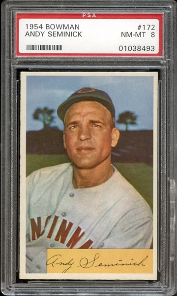 1954 Bowman #172 Andy Seminick PSA 8 NM/MT