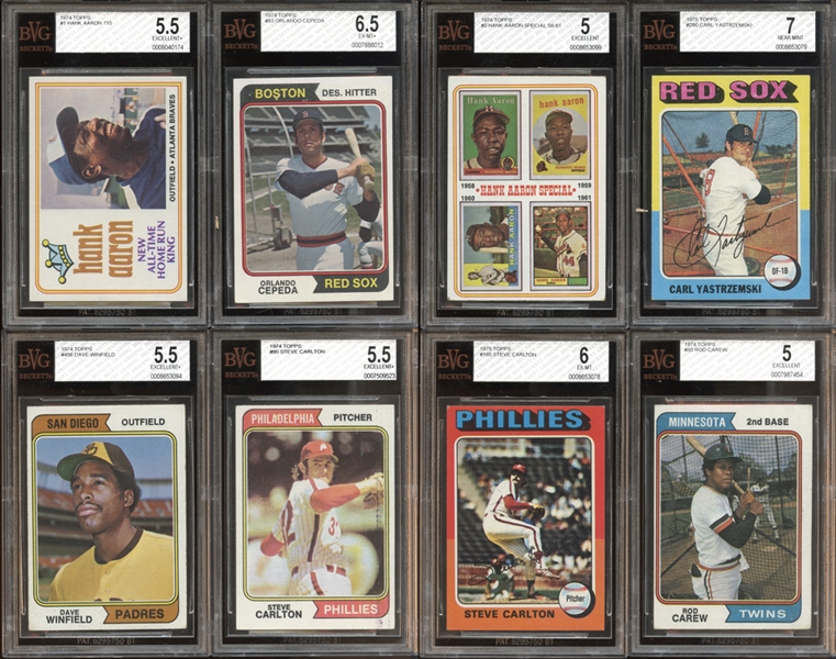1973-75 Topps Star and HOF Group of (19) All BVG Graded with Winfield RC