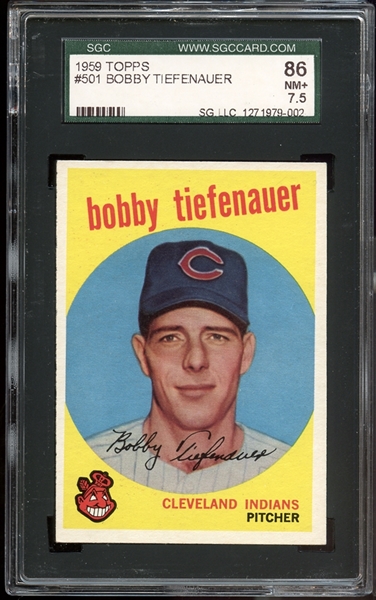 1959 Topps #501 Bobby Tiefenauer SGC 86 NM+ 7.5
