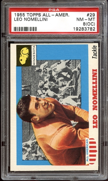1955 Topps All-American #29 Leo Nomellini PSA 8 NM/MT (OC)