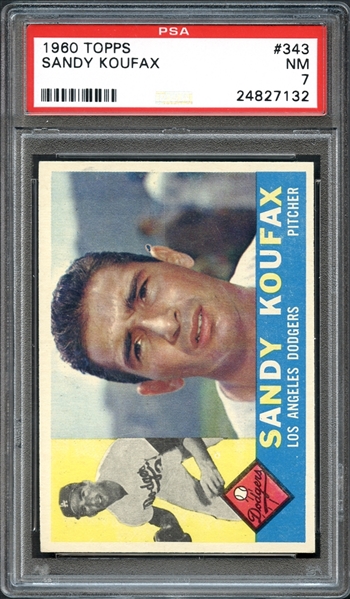 1960 Topps #343 Sandy Koufax PSA 7 NM