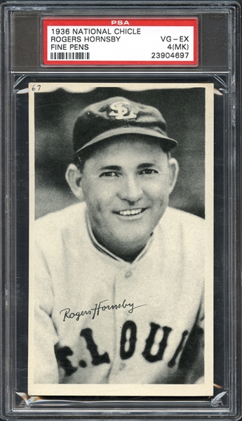 1936 National Chicle Rogers Hornsby PSA 4(MK) VG/EX