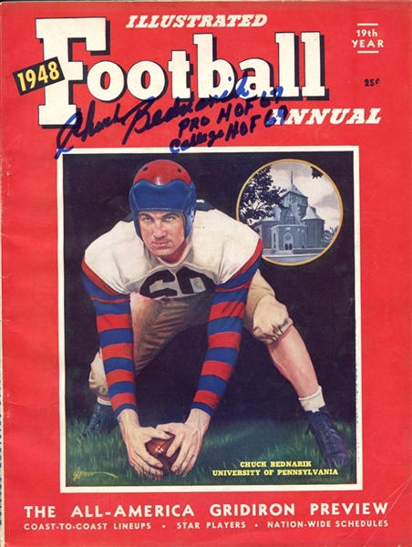 1948 Illustrated Football Annual Signed by Chuck Bednarik