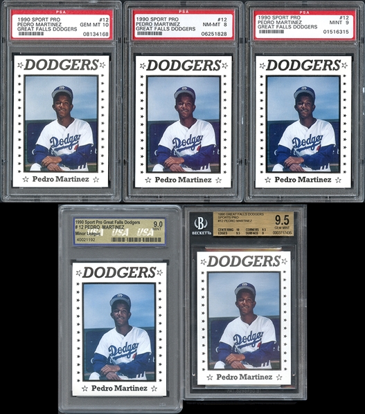 1988 Sport Pro Pedro Martinez Lot of (5) Graded Cards with PSA 10