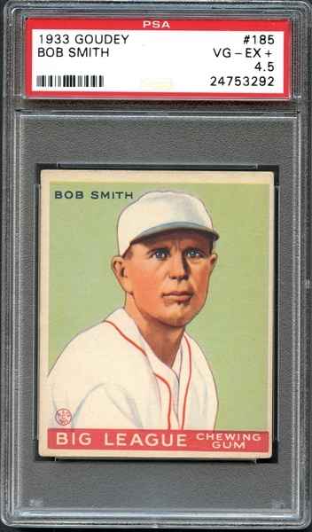 1933 Goudey #185 Bob Smith PSA 4.5 VG/EX+