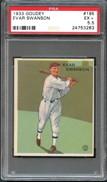 1933 Goudey #195 Evar Swanson PSA 5.5 EX+