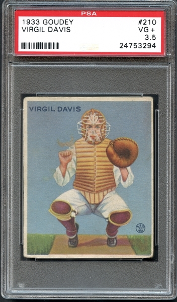 1933 Goudey #210 Virgil Davis PSA 3.5 VG+