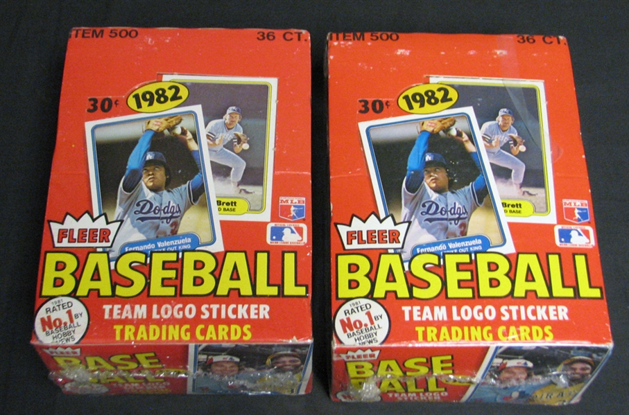 1982 Fleer Baseball Full Unopened Wax Box Group of (2)