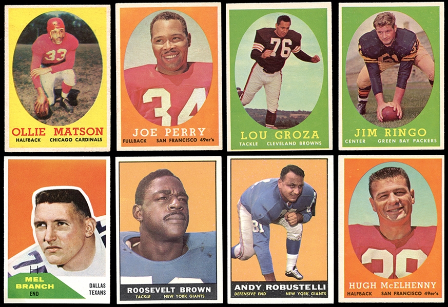 1950s-60s Football Shoebox Lot of Over 200 cards. 