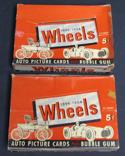 1954 Topps World on Wheels 5 Cent Display Box Group of (2)