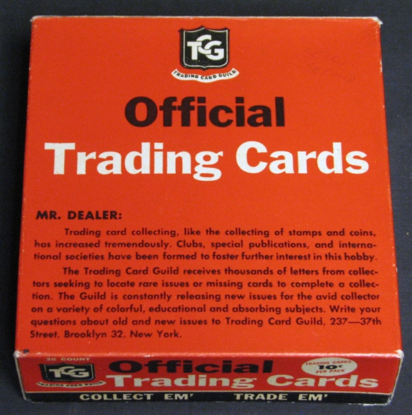 1956 Topps Trading Card Guild Official Trading Cards Display Box Likely Used For "Jets" Cello Packs