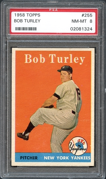 1958 Topps #255 Bob Turley PSA 8 NM/MT