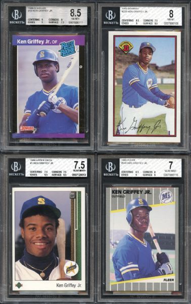 1989 Ken Griffey Jr. Rookie Card Group of (4) All BVG Graded