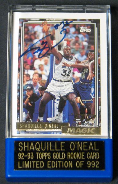 1992-93 Topps Gold #362 Shaquille ONeal Autographed 570/992