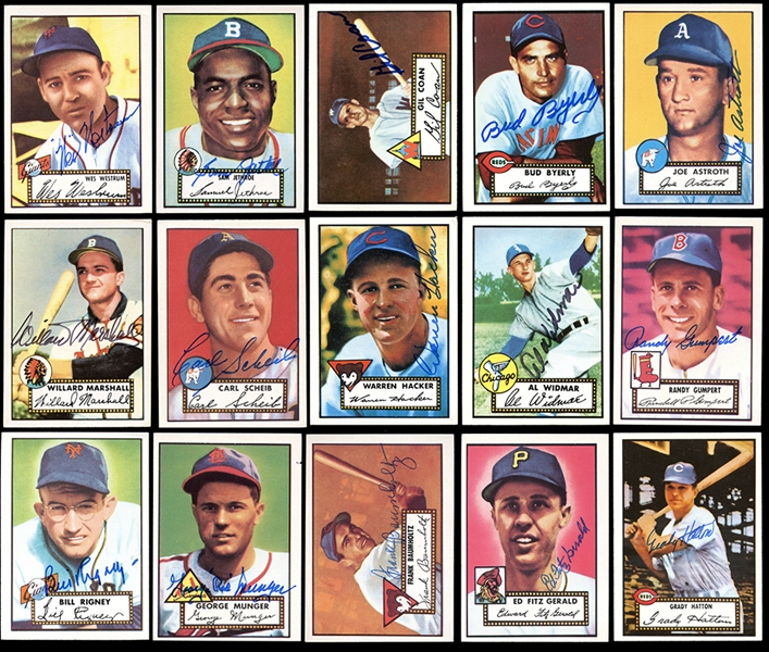 1952 Topps Reprints Autographed Group of (15)