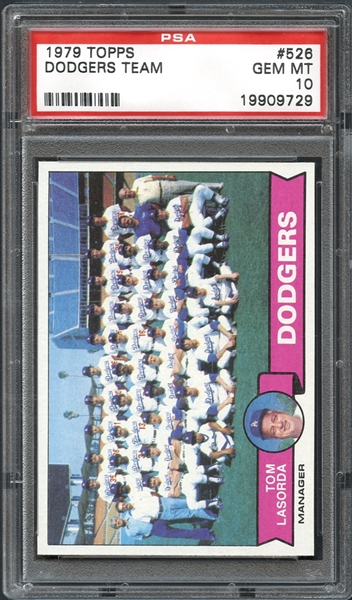 1979 Topps #526 Dodgers Team PSA 10 GEM MINT