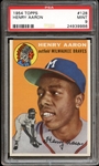 Astounding 1954 Topps #128 Henry Aaron PSA 9 MINT- Recently Graded