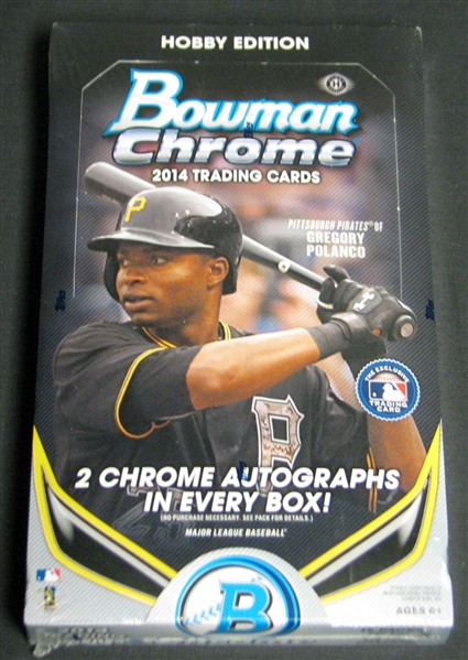2014 Bowman Chrome Baseball Full Unopened Hobby Box 