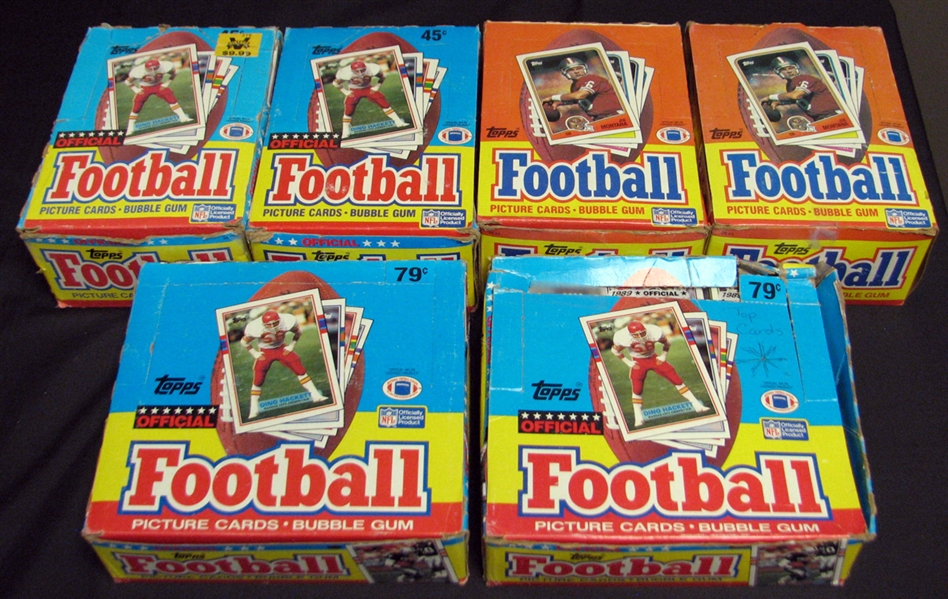 1988-89 Topps Full Unopened Wax and Cello Box Group of (6)