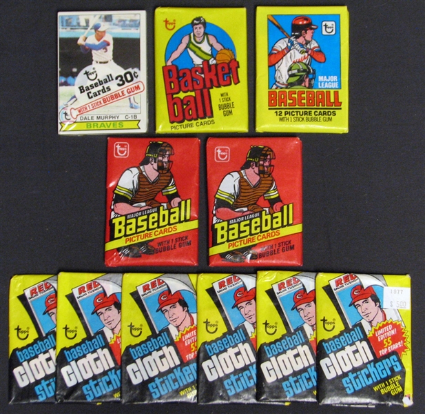 1977-79 Topps Baseball/Basketball Unopened Wax and Cello Pack Group of (11)