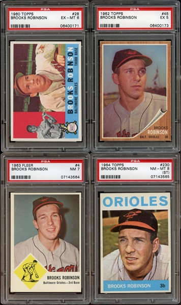 1960s Topps and Fleer Brooks Robinson Group of (4) All PSA Graded